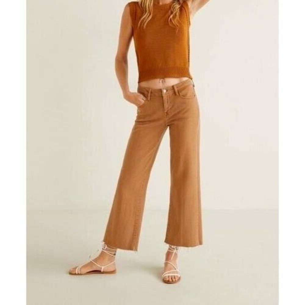 Worn Twice! - MANGO ‎ Audrey Wide Cropped Jeans  Women Size 2